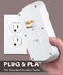 6 Outlet Grounded Wall Tap Surge Protector 15A Wall Tap Power Adapter with 2 USB Ports - 1200 Joules