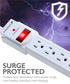 [ETL Listed] AC125V/15A/60Hz 490J 4-Outlet US Power Strip with Flat Plug and 3FT Power Cord - White