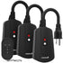 [UL Listed] 13A/125v Outdoor/Indoor Wireless Remote Control Outlet Kit w/ Individual On/Off Controls (3 Receiver, 1 remote) – Black