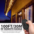 [UL Listed] 13A/125v Outdoor/Indoor Wireless Remote Control Outlet Kit w/ Individual On/Off Controls (3 Receiver, 1 remote) – Black