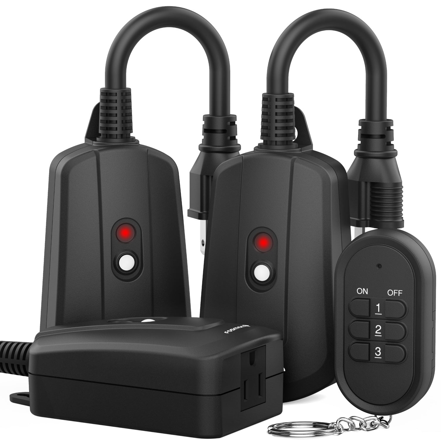 Remote Control Outdoor Fosmon Wireless Remote Control Outlet Kit β UL-Listed 13A 125V, 3 ...