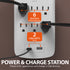 [ETL Listed] AC125V/15A/60Hz 6-Outlet US Wall Mount Surge Protectr (1225J), w/ Surge Protector Indicator, USB-C (3A) & USB-A (1A) Port – White