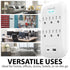 [ETL Listed] AC125V/15A/60Hz 6-Outlet US Wall Mount Surge Protectr (1225J), w/ Surge Protector Indicator, USB-C (3A) & USB-A (1A) Port – White