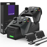 Dual 2 Controller Charger Compatible with Xbox Series X / Series S Controllers (Not For Xbox One 2016/2017), (Two Slots) High Speed Docking Charging Station with 2 Rechargeable Battery