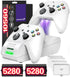 Fosmon DUAL 2 MAX Charger Compatible With Xbox Series X/S, Xbox One/One X/One S Elite Controllers, High Speed Docking Charging Station Kit with 2x 5280mWh (2200mAh) Rechargeable Battery Packs - White