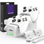 Dual 2 Controller Charger Compatible with Xbox Series X / Series S Controllers (Not For Xbox One 2016/2017), (Two Slots) High Speed Docking Charging Station with 2 Rechargeable Battery