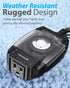 [ETL Listed] 125V/15A 24-Hour Outdoor Mechanical Outlet Timer with One US Socket Outlet - Black
