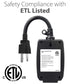 [ETL Listed] 125V/15A 24-Hour Outdoor Mechanical Outlet Timer with One US Socket Outlet - Black
