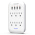 [ETL Listed] AC125V/15A/60Hz 6 Outlet US Wall Mount Surge Protector (1,225J), 4 Port USB (4.2A) White