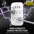 [ETL Listed] AC125V/15A/60Hz 6 Outlet US Wall Mount Surge Protector (1,225J), 4 Port USB (4.2A) White
