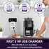 [ETL Listed] AC125V/15A/60Hz 6 Outlet US Wall Mount Surge Protector (1,225J), 4 Port USB (4.2A) White