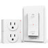 WavePoint [ETL Listed] 125V/15A Wireless Outlet Plug with Wall Switch & Braille (On/Off) Mark White