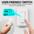 WavePoint [ETL Listed] 125V/15A Wireless Outlet Plug with Wall Switch & Braille (On/Off) Mark White