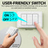 WavePoint [ETL Listed] 125V/15A Wireless Outlet Plug with 3 Button Wall Switch & Braille (On/Off) Mark White (3 US Outlet + 1 Remote Control w/ 3 buttons)