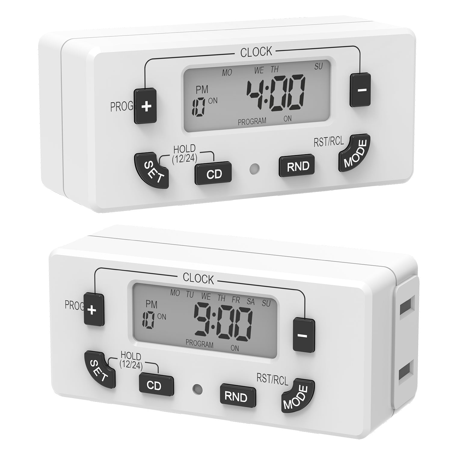Fosmon 7 Day Digital Timers for Electrical Outlets, Indoor Plug-in Light Timers Switch Programmable, Electric Wall Plug for Grow / Reptile Light, Lamp, Appliance, Aquarium, Fish Tank - 2 Pack