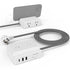 [ETL Listed] 125V/10A 4 Outlet Power Extension w/x1 USB C (3A) & x2 USB A (2.4A), & Fabric Braided Cable 5FT White