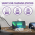 [ETL Listed] 125V/10A 4 Outlet Power Extension w/x1 USB C (3A) & x2 USB A (2.4A), & Fabric Braided Cable 5FT White