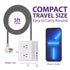 [ETL Listed] 125V/10A 4 Outlet Power Extension w/x1 USB C (3A) & x2 USB A (2.4A), & Fabric Braided Cable 5FT White