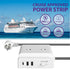 [ETL Listed] 125V/10A 4 Outlet Power Extension w/x1 USB C (3A) & x2 USB A (2.4A), & Fabric Braided Cable 5FT White