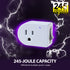 [ETL Listed] 125/15A 1 Outlet Surge Protector (245J) Adapter w/ On/Off switch White