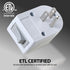 [ETL Listed] 125/15A 1 Outlet Surge Protector (245J) Adapter w/ On/Off switch White