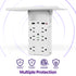 [ETL Listed] 125/15A 6 Outlet Wall Outlet Extender w/ Surge Protector (1,200J), x1 USB C, x2 USB A (Total:3.4A), Adjustable LED Night Light, & Shelf – White