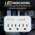 [ETL Listed] 125V/15A/60Hz 3 Outlet Wall Mount Surge Protector (1,200J), w/ Ground Indicator White