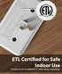 [ETL Listed] 125V/15A/60Hz 3 Outlet Wall Mount Surge Protector (1,200J), w/ Ground Indicator White