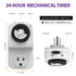 [ETL Listed] 125V/15A 24 Hour Front Facing Mechanical Outlet Timer with One US Socket Outlet White