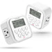 [ETL Listed] 125V/15A Indoor Weekly Digital Outlet Timer with Two US Socket Outlets White