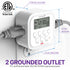 [ETL Listed] 125V/15A Indoor Weekly Digital Outlet Timer with Two US Socket Outlets White