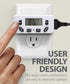 [ETL Listed] 125V/15A/60Hz 24 Hour Programmable Timer for Single Polarized Outlet w/ 1 On/Off Program Setting White