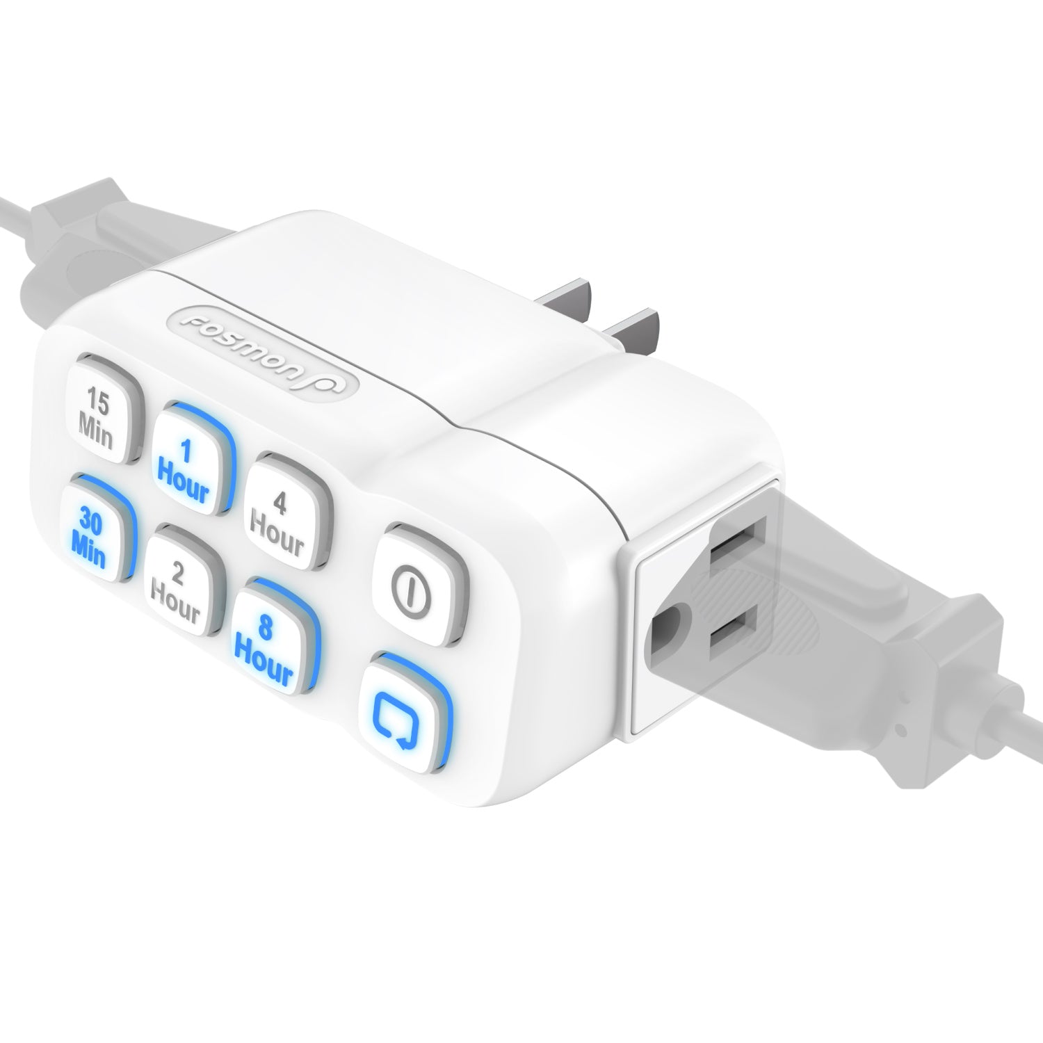 [ETL Listed] 125VAC/15A/60Hz Plug in Countdown Timer w/ 2 Grounded Outlets – White