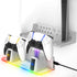 PS5 Wall Mount with Dual Charging Dock, USB C and USB A ports, and RGB Lights White