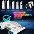 PS5 Cooling Station w/ Dual Wireless Controller Charger, Headset Hanging Hook, and 15 Disc Game Storage White