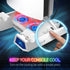 PS5 Cooling Station w/ Dual Wireless Controller Charger, Headset Hanging Hook, and 15 Disc Game Storage White