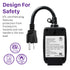 WavePoint [ETL Listed] 125V/15A 30M Outdoor Wireless US Outlet with x2 Remote Control Black
