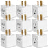[ETL Listed] AC125V/15A/60Hz 3-Outlet US Wall Tap - White