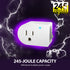 Fosmon Grounded Outlet with ON/Off Switch (4 Pack), 3 Prong Electrical Plug Outlet Extender Switch, 245J Single Port Power Adapter Surge Protector, 15A Circuit Breaker, White, ETL Listed