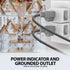 Fosmon Grounded Outlet with ON/Off Switch (4 Pack), 3 Prong Electrical Plug Outlet Extender Switch, 245J Single Port Power Adapter Surge Protector, 15A Circuit Breaker, White, ETL Listed