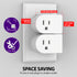 Fosmon Grounded Outlet with ON/Off Switch (4 Pack), 3 Prong Electrical Plug Outlet Extender Switch, 245J Single Port Power Adapter Surge Protector, 15A Circuit Breaker, White, ETL Listed