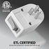 Fosmon Grounded Outlet with ON/Off Switch (4 Pack), 3 Prong Electrical Plug Outlet Extender Switch, 245J Single Port Power Adapter Surge Protector, 15A Circuit Breaker, White, ETL Listed