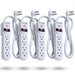 Fosmon [ETL Listed] AC125V/15A/60Hz 4-Outlet US Power Strip with Flat Plug and 3FT Power Cord - White - 4 Pack