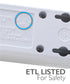 Fosmon [ETL Listed] AC125V/15A/60Hz 4-Outlet US Power Strip with Flat Plug and 3FT Power Cord - White - 4 Pack