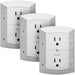 Fosmon 6-Outlet Adapter Wall Plug, Multiple 6 Way Wall Plug Extender for Travel, Cruise, Dorm, Home and Office, 15A 125V 1875W, 3 Prong, 3 Pack