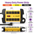 [ETL Listed] 125/15A Heavy Duty 10-Outlet Power Strip Surge Protector (3,150J) w/ On/Off Switch - 15FT - Yellow/Black