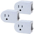 Fosmon [ETL Listed] 125/15A 1-Outlet Surge Protector (245J) Adapter w/ On/Off switch - White - 3 Pack