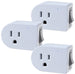 Fosmon [ETL Listed] 125/15A 1-Outlet Surge Protector (245J) Adapter w/ On/Off switch - White - 3 Pack