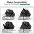 Fosmon 35W International Travel Adapter: US, EU, UK, & AU with Built-in USB-C Cable - Black (Input: 100-250V)