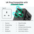 Fosmon Universal Travel Adapter Worldwide with Built-in USB C Cable, 35W GaN III/PD Fast Charging International Travel Plug Adapter, 6 in 1 Power Charger Outlet with 4 USB Ports for US to EU UK AUS